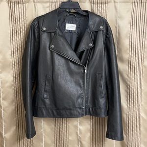 Faux Leather Black Moto Jacket